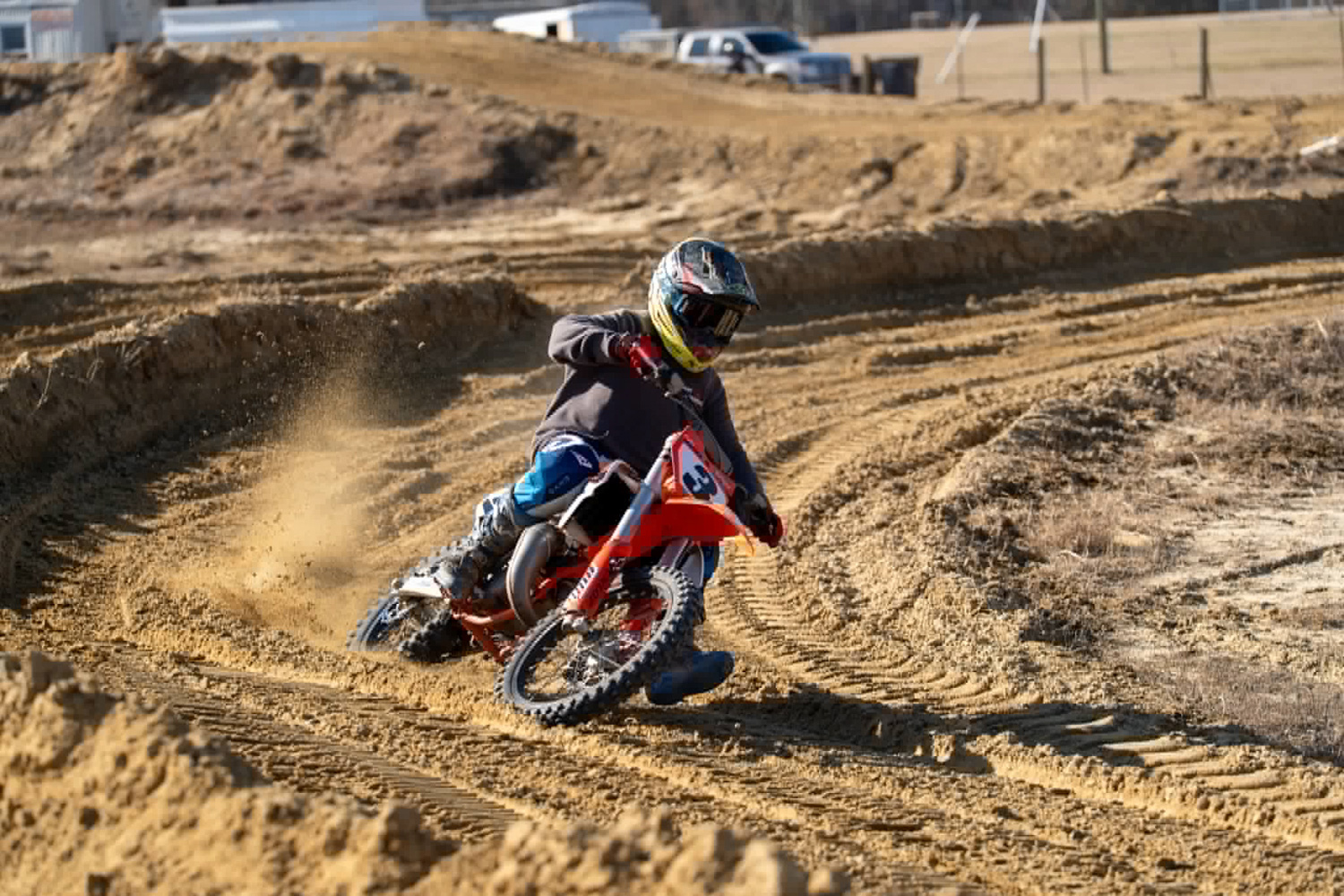 Racing action at ECMX